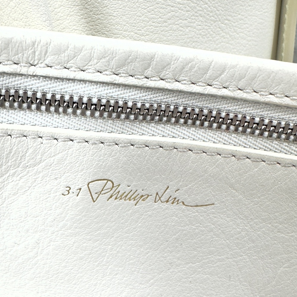 3.1 Phillip Lim Soleil Large Bucket Bag Off White Leather Purse Matching Pouch - Picture 10 of 16
